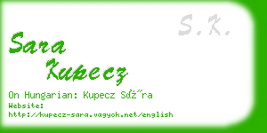 sara kupecz business card